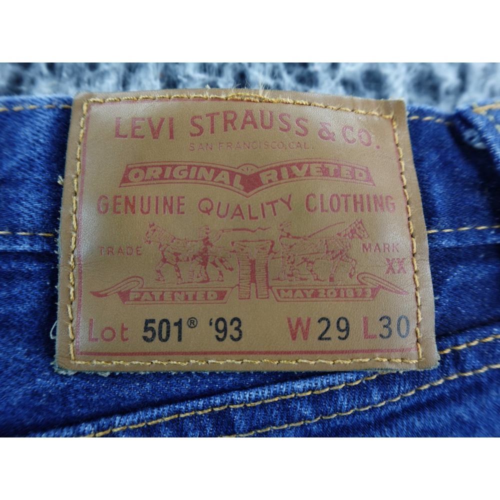 Levi's 501 Premium 93' Original Fit Button Fly Dark Wash Denim Jeans Sz 29x30 - Picture 12 of 16